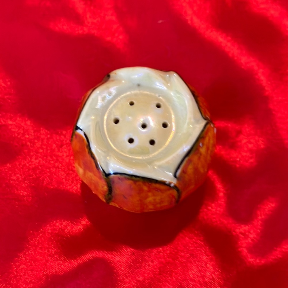 Vintage orange and yellow flower shape shaker